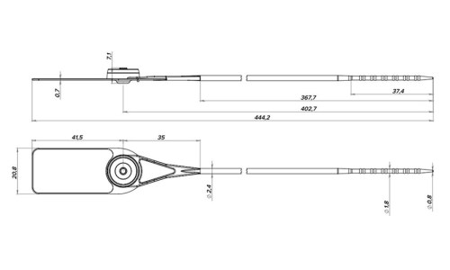 Durchziehplombe - Arrow Seal V3 - Technische Zeichnung